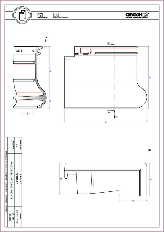CAD datoteka izdelka PREMION  strešnik za enokapno streho, krajnik desni PULTOGR