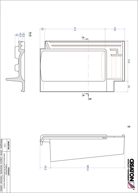 CAD datoteka izdelka OPTIMA slemenski priključni zračnik desni FALOGR
