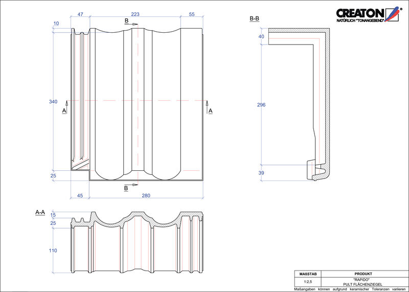 CAD datoteka izdelka RAPIDO strešnik za enokapno streho PULTFLA