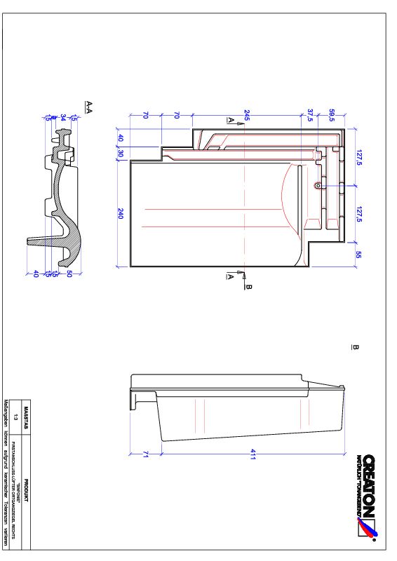 CAD datoteka izdelka SINFONIE slemenski priključni zračnik desni FALOGR