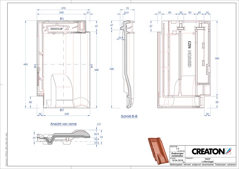 CAD datoteka izdelka MZ3 NEU slemenski zračnik LUEFTZ