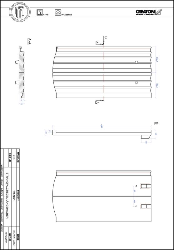 CAD datoteka izdelka PROFIL segmentna oblika STRANGFALZ-GEWELLT-LH