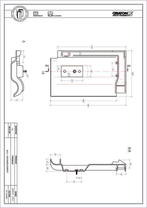 CAD datoteka izdelka PREMION osnova, aluminij GRUNDALU