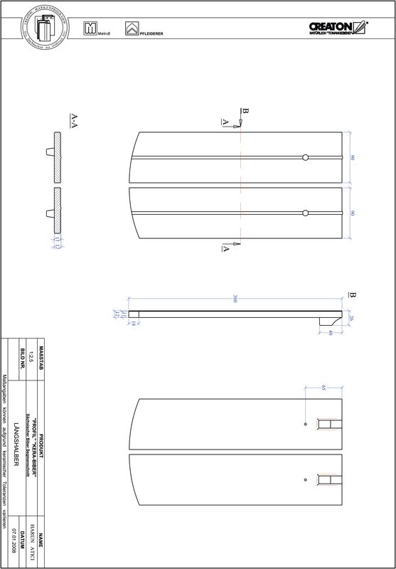 CAD datoteka izdelka PROFIL segmentna oblika KERA-SAECHS-18-CM-LH