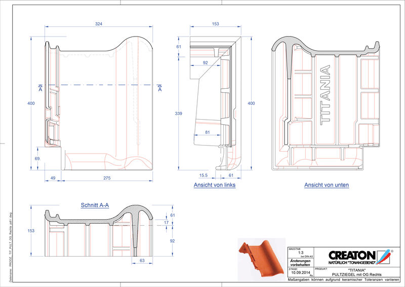 CAD datoteka izdelka TITANIA  strešnik za enokapno streho, krajnik desni PULTOGR