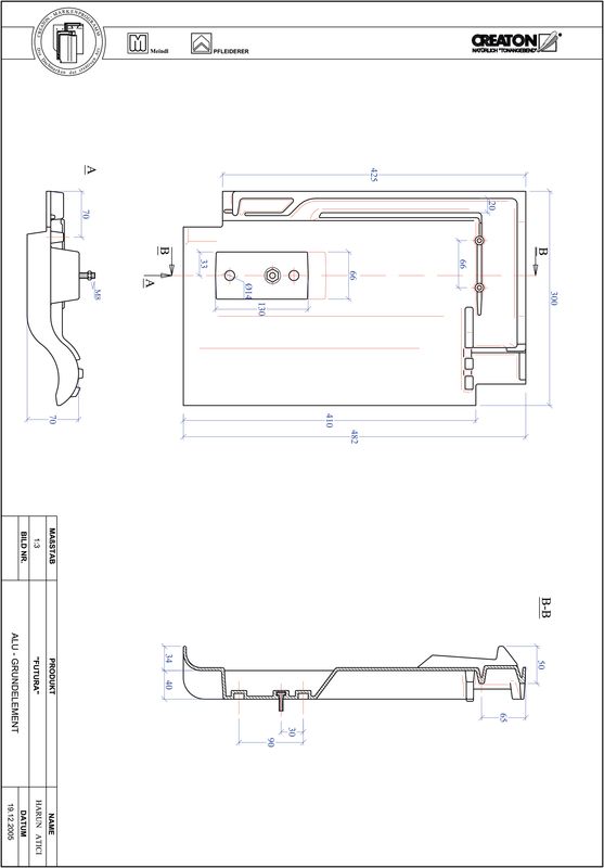 CAD datoteka izdelka FUTURA osnova, aluminij GRUNDALU