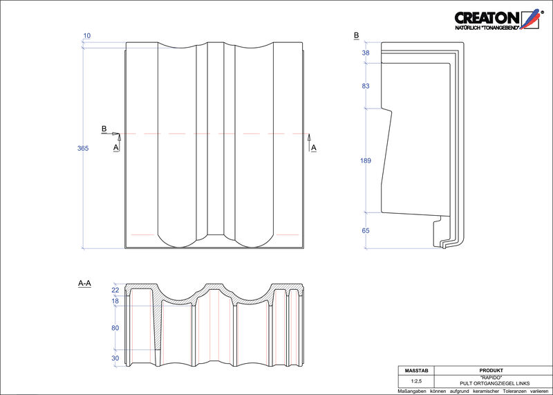 CAD datoteka izdelka RAPIDO  strešnik za enokapno streho, krajnik levi PULTOGL