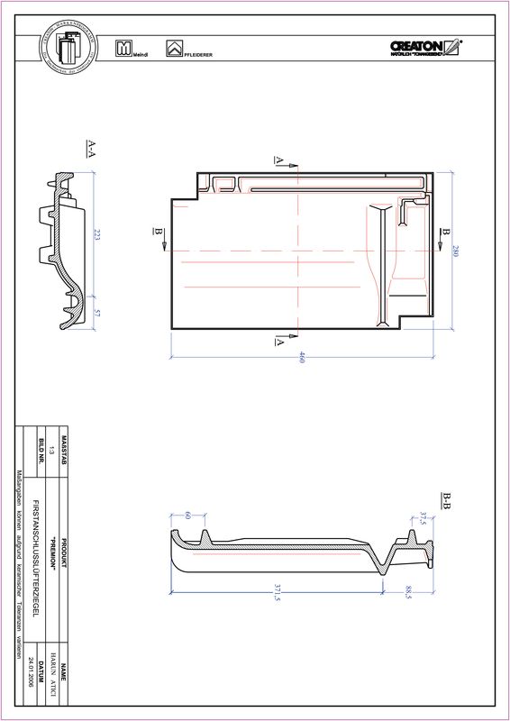 CAD datoteka izdelka PREMION  slemenski priključni zračnik FALZ