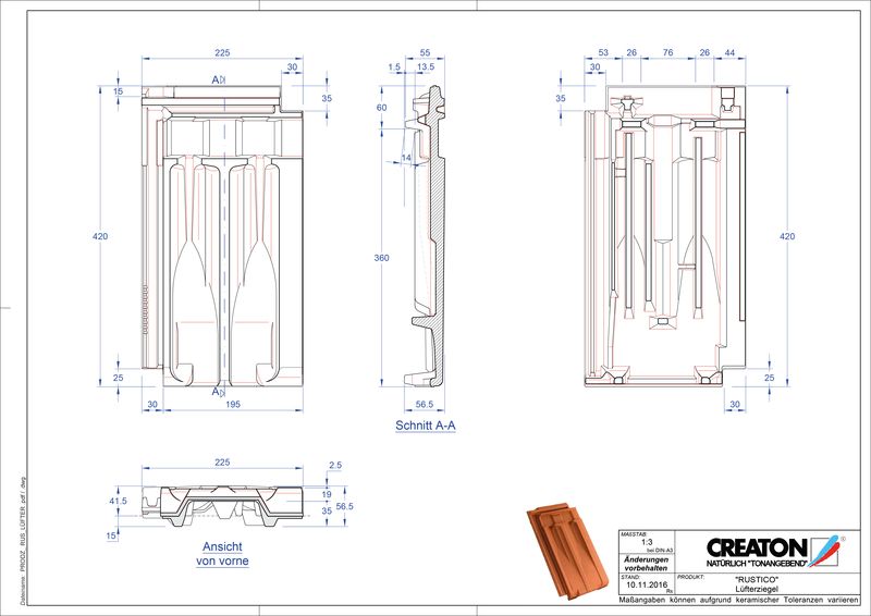 CAD datoteka izdelka RUSTICO slemenski zračnik LUEFTZ