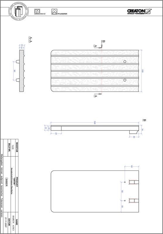 CAD datoteka izdelka ANTIK ravna oblika GER-ERHO