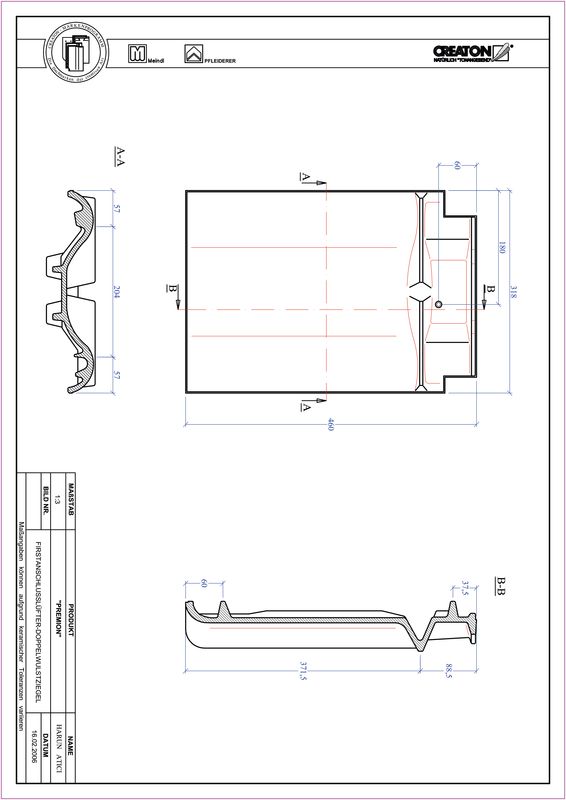 CAD datoteka izdelka PREMION slemenski priključni zračnik dvovalovnik FALDWZ