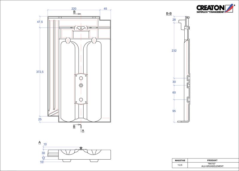 CAD datoteka izdelka RATIO osnova, aluminij GRUNDALU