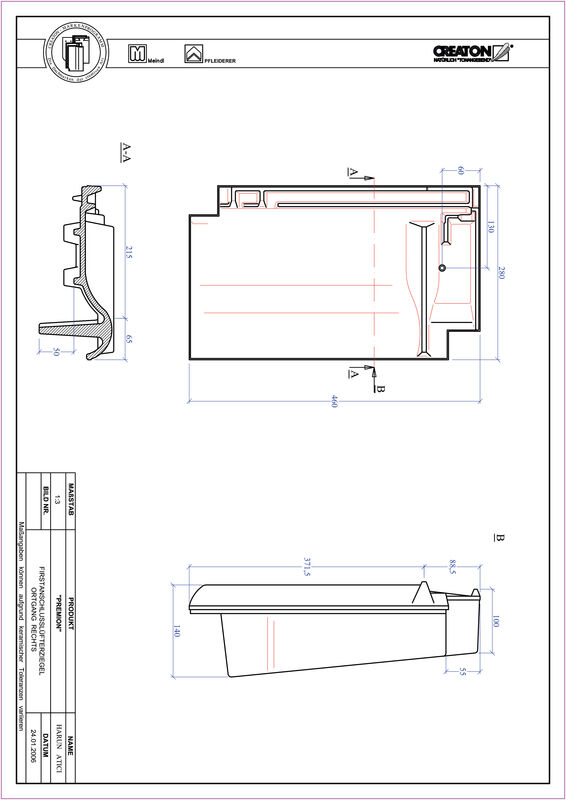 CAD datoteka izdelka PREMION slemenski priključni zračnik desni FALOGR