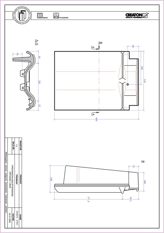 CAD datoteka izdelka PREMION slemenski priključni zračnik levi FALOGL