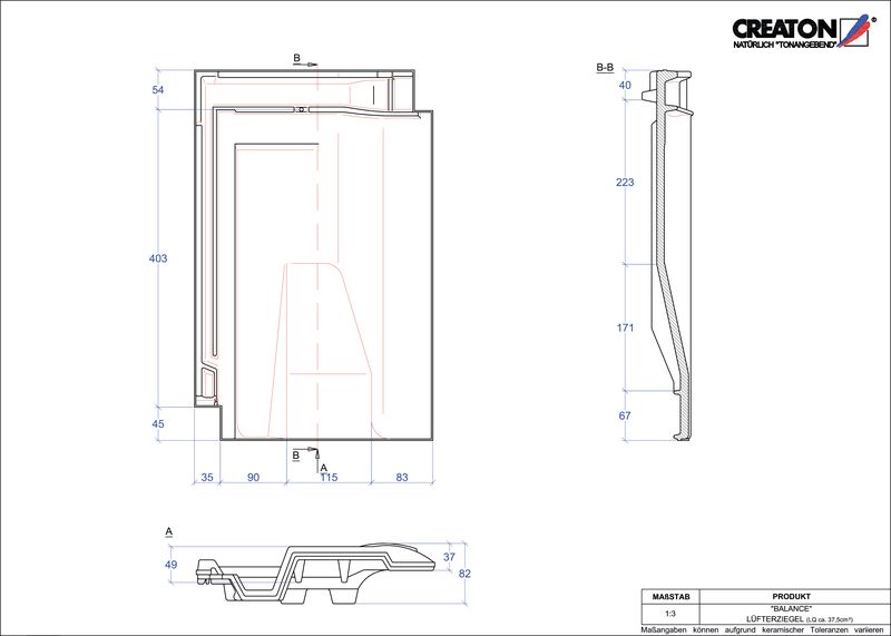 CAD datoteka izdelka BALANCE slemenski zračnik LUEFTZ