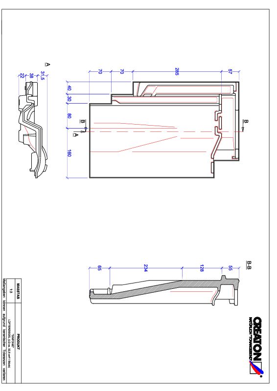 CAD datoteka izdelka SINFONIE slemenski zračnik LUEFTZ