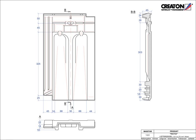 CAD datoteka izdelka RATIO slemenski zračnik LUEFTZ