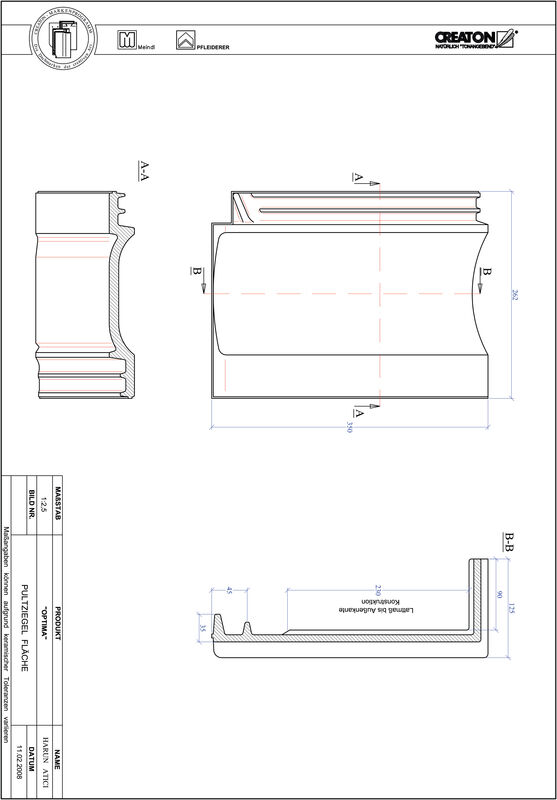 CAD datoteka izdelka OPTIMA strešnik za enokapno streho PULTFLA