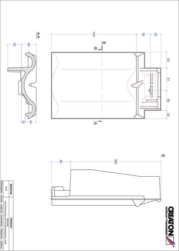 CAD datoteka izdelka MELODIE slemenski priključni zračnik levi FALOGL