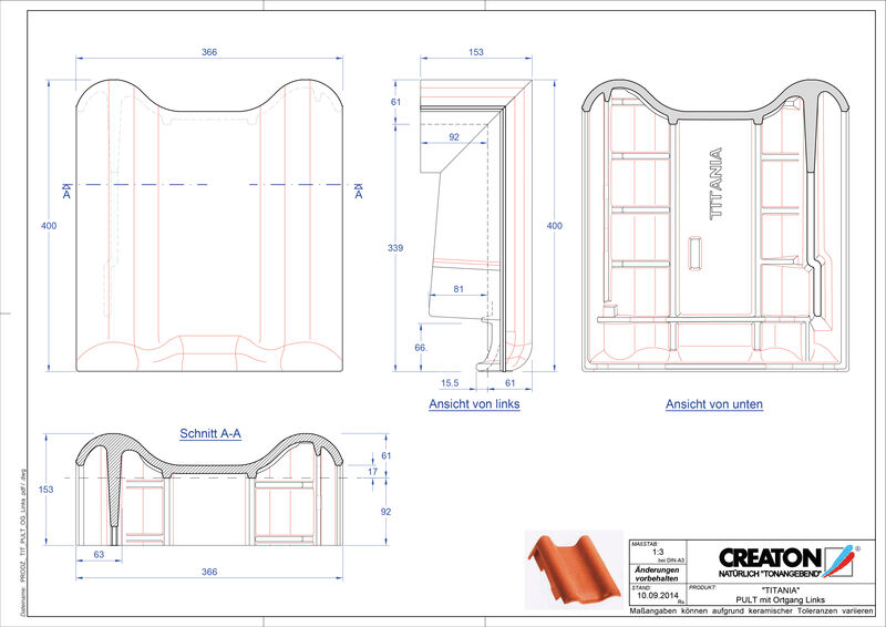CAD datoteka izdelka TITANIA  strešnik za enokapno streho, krajnik levi PULTOGL