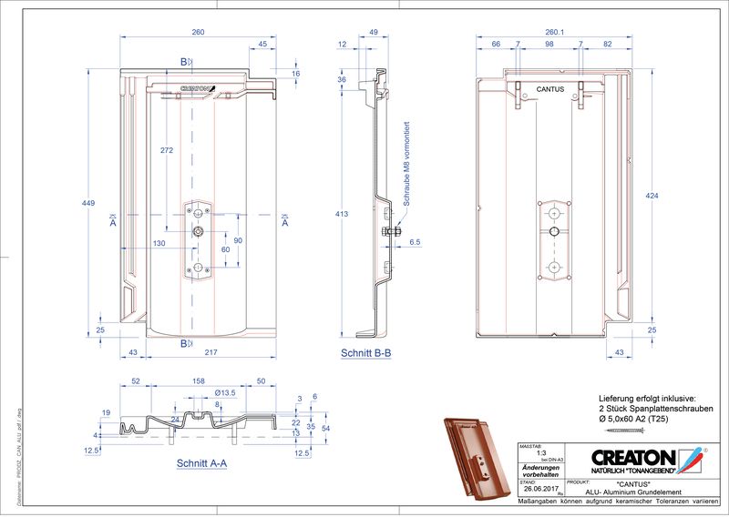 CAD datoteka izdelka CANTUS osnova, aluminij GRUNDALU