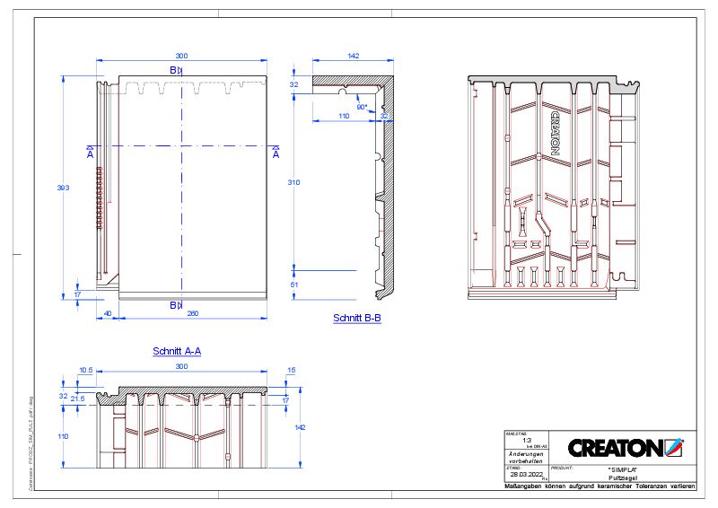 Produkt CAD-Datei SIMPLA Pultziegel Fläche PULTFLA