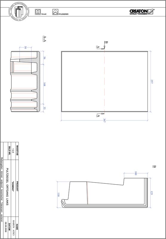CAD datoteka izdelka DOMINO strešnik za enokapno streho, krajnik levi PULTOGL