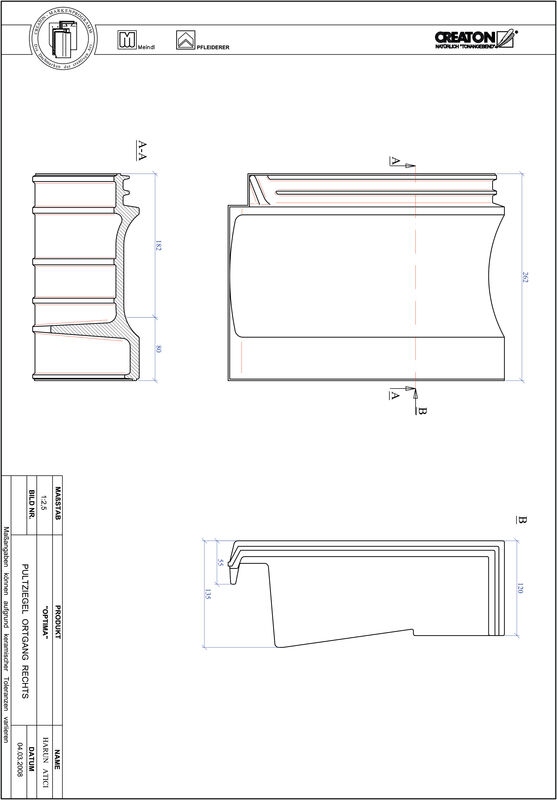 CAD datoteka izdelka OPTIMA strešnik za enokapno streho, krajnik desni PULTOGR