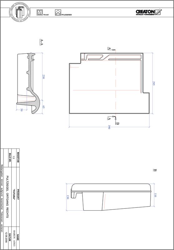 CAD datoteka izdelka FUTURA strešnik za enokapno streho, krajnik desni PULTOGR