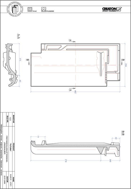 CAD datoteka izdelka FUTURA slemenski priključni zračnik dvovalovnik FALLH