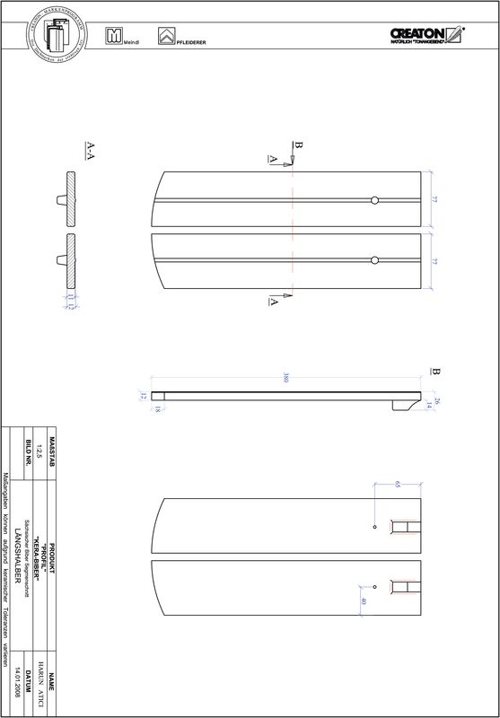 CAD datoteka izdelka PROFIL segmentna oblika KERA-SAECHS-15-CM-LH