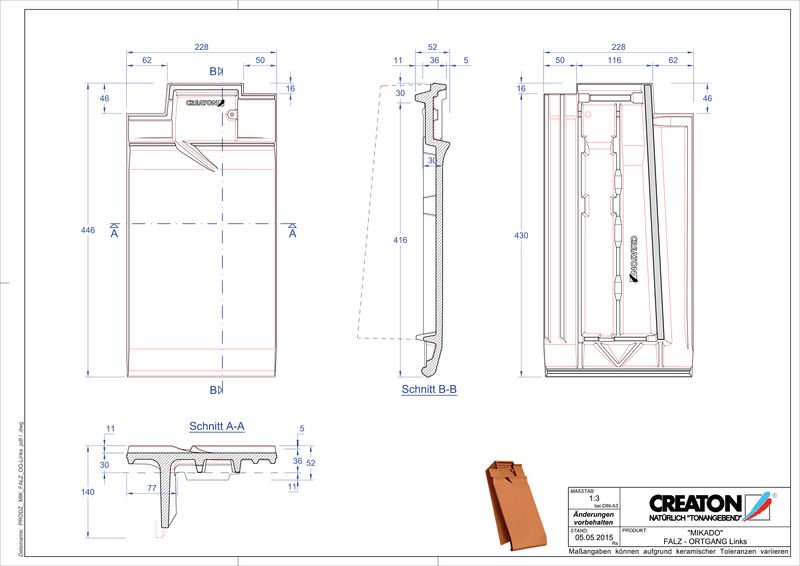 CAD datoteka izdelka MIKADO slemenski priključni zračnik levi FALOGL