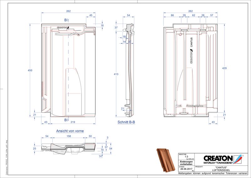 CAD datoteka izdelka CANTUS slemenski zračnik LUEFTZ